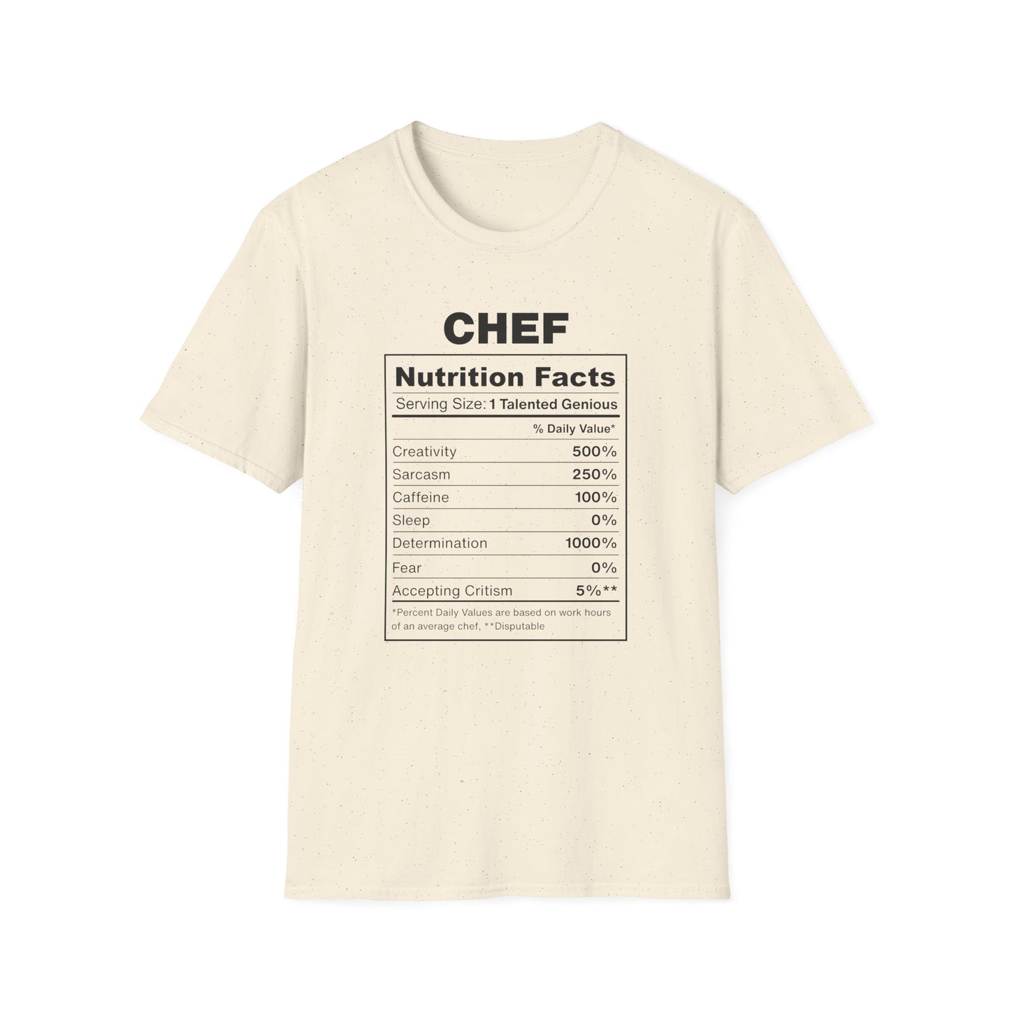 Chef Nutrition Facts T-shirt
