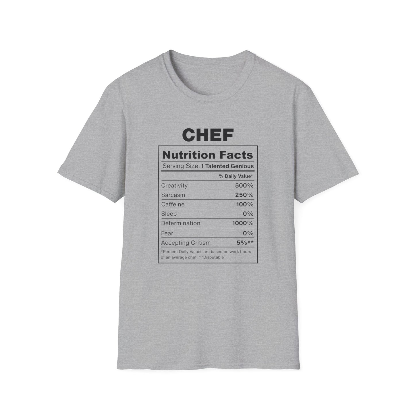 Chef Nutrition Facts T-shirt