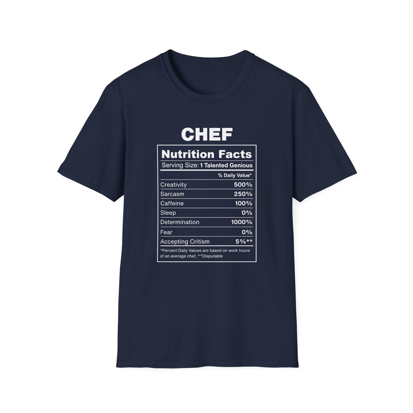 Chef Nutrition Facts T-shirt