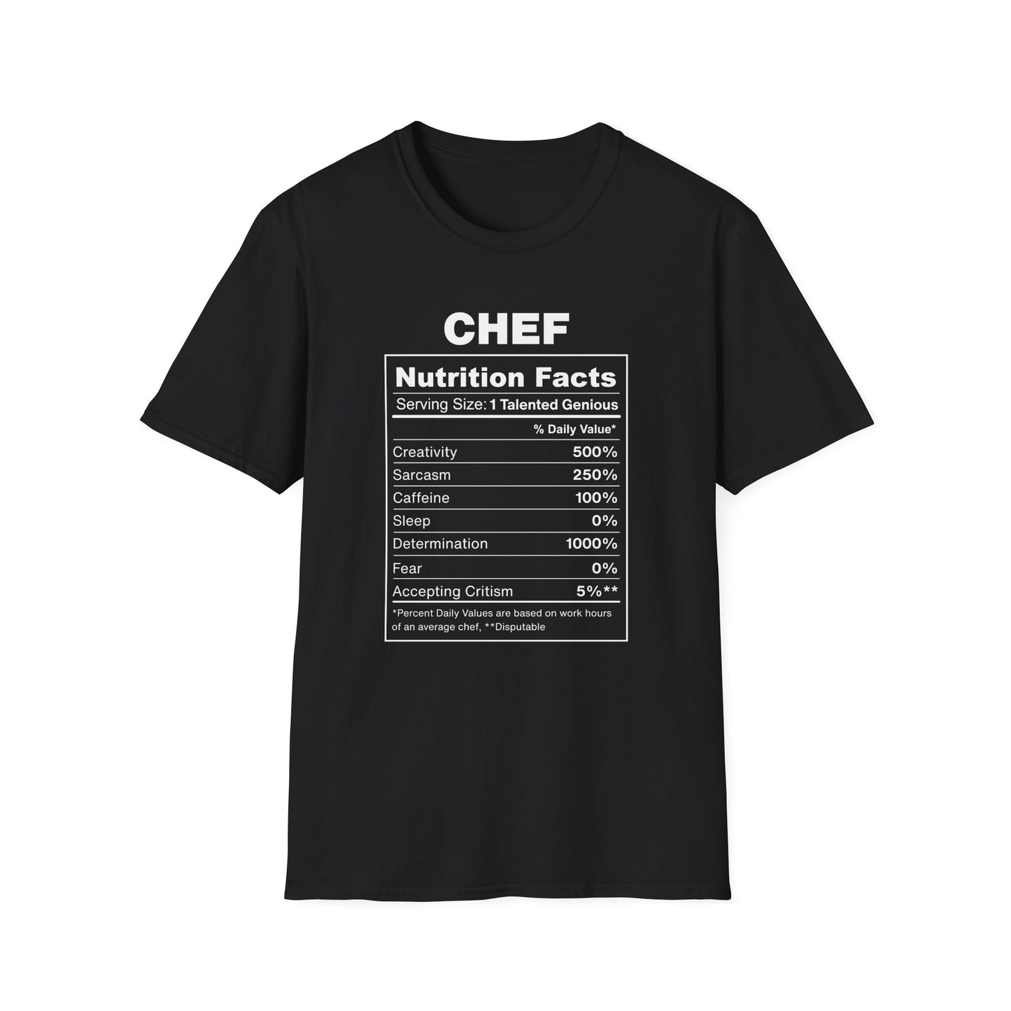 Chef Nutrition Facts T-shirt