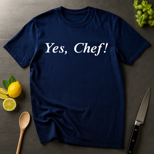 Yes Chef Serif B&W T-shirt