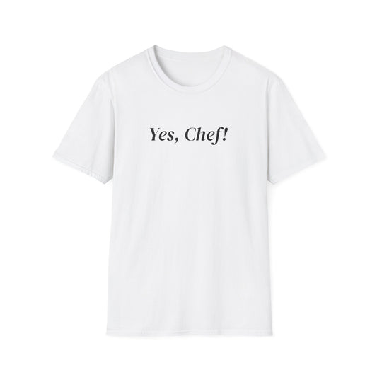 Yes Chef Serif B&W T-shirt